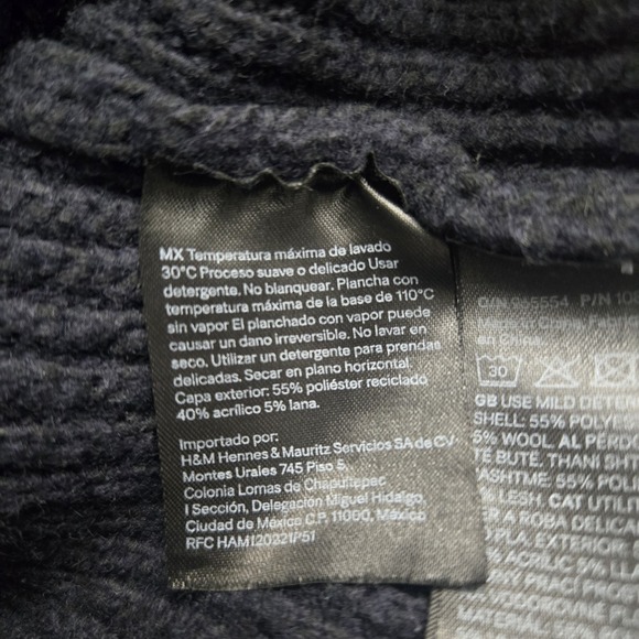 H & M Tunic Sweater 1/4 Zip Womens Large Dk Blue Preppy Coastal Academia Resort - Picture 7 of 8